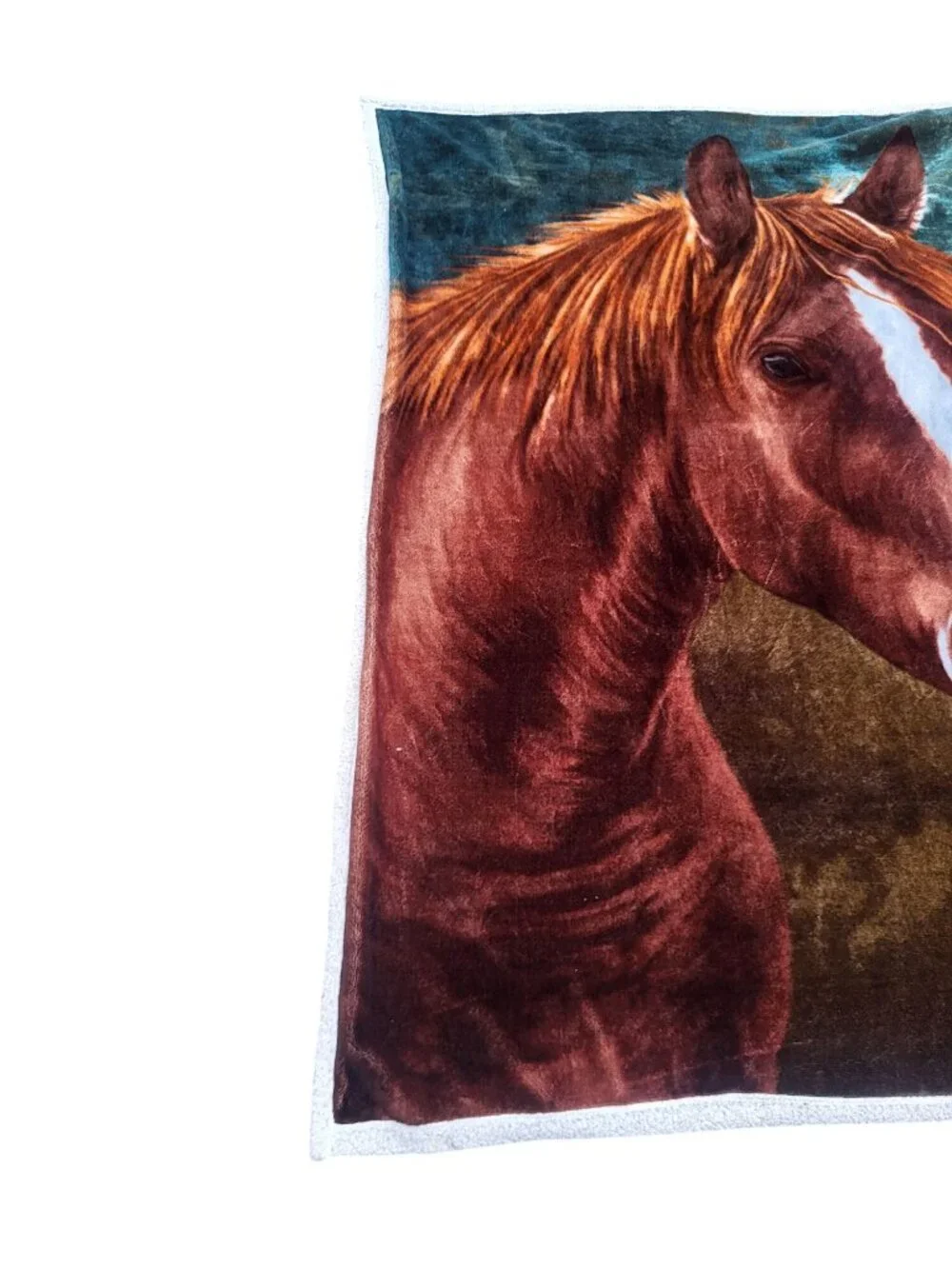 Horse Print Vintage Throw Blanket - Soft Fleece with Western Equestrian Design